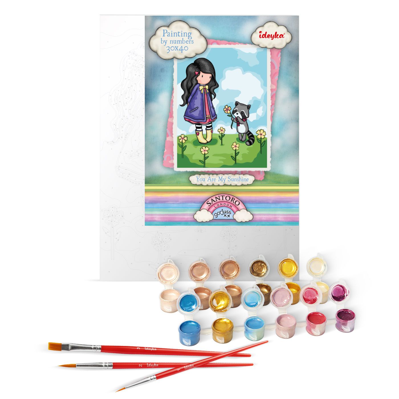 Набор для росписи по номерам 30*40 см. "You Are My Sunshine Santoro Gorjuss Collection", KHO8682, ТМ "Ideyka" 1