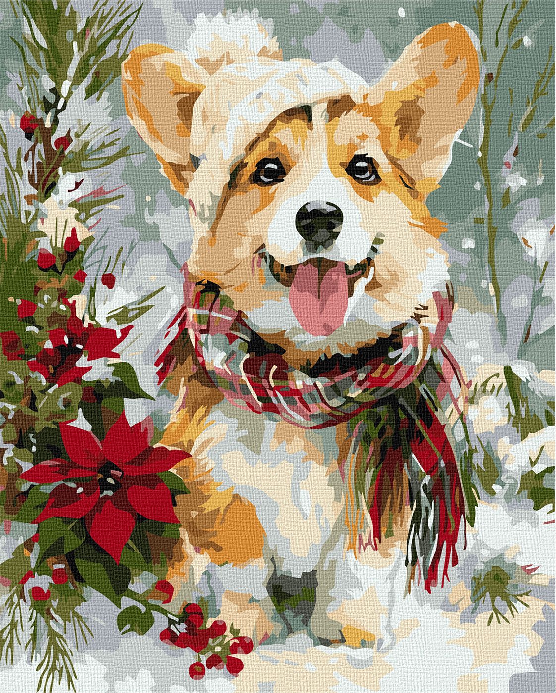 Набір для розпису по номерах 40*50 см "Щасливий песик", KHO6855, ТМ "Ideyka"