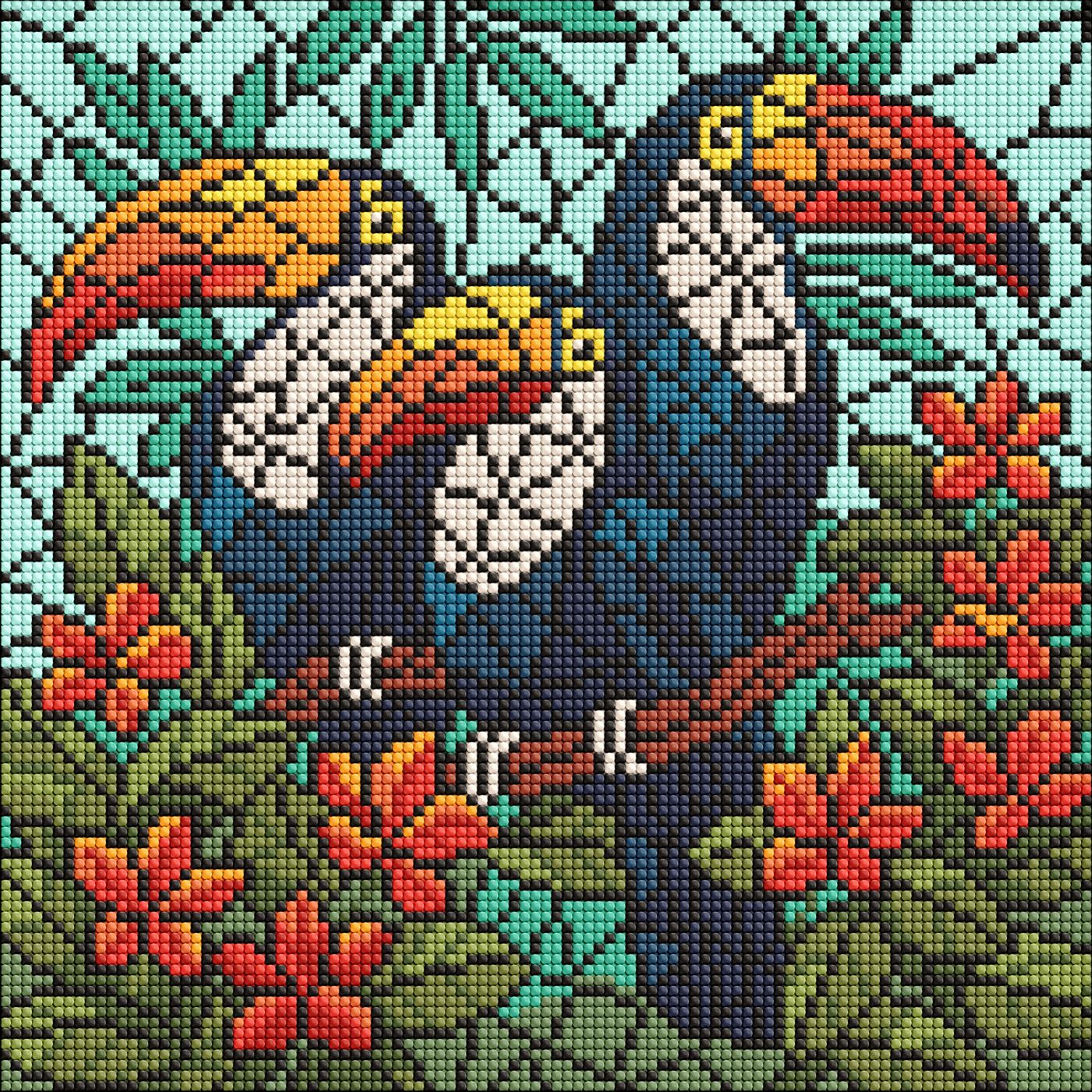 Набор с алмазной мозаикой "Витраж. Трио туканов" 30*30 см, AMO8345, ТМ "Ideyka"