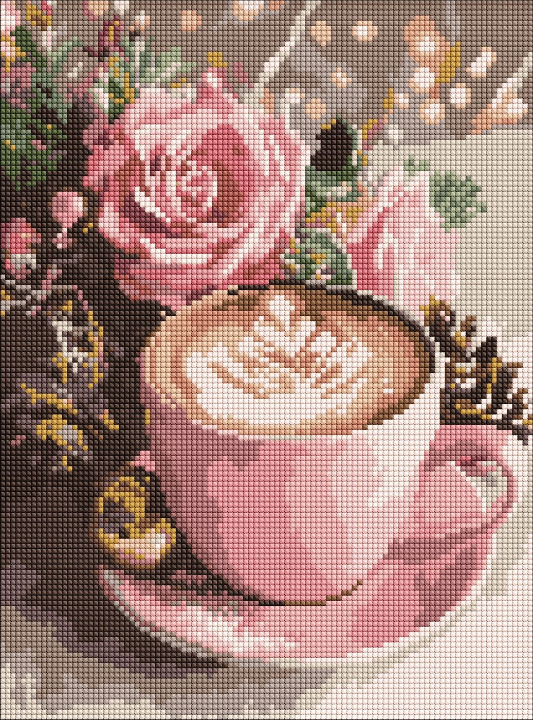 Набор с алмазной мозаикой "Новогоднее капучино" 30*40 см, AMO20009, ТМ "Ideyka"