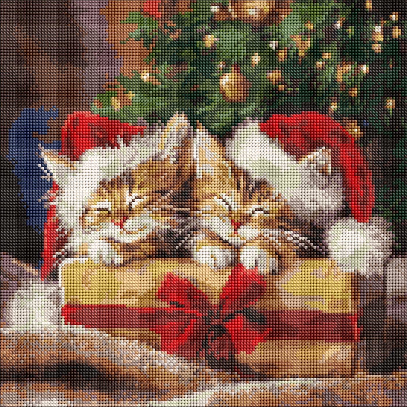 Набір з алмазною мозаїкою "Пухнасті подарунки" 40*40 см, AMO20008, ТМ "Ideyka"