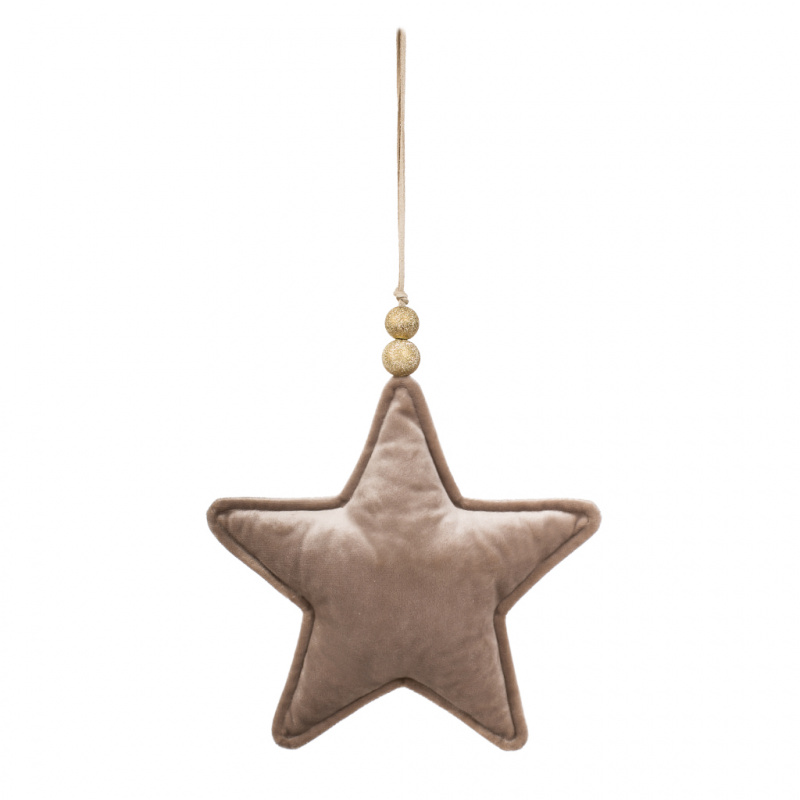 Звезда плюш (золотистая) 20 см, 108584