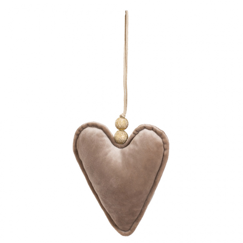 Сердце плюш (золотистый) 17 см, 108588