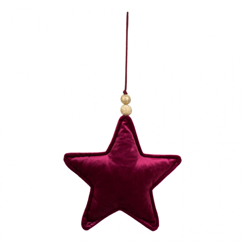 Звезда плюш (бордо) 20 см, 108583