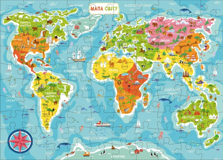 Пазл "Карта Мира", 300110/100110 1