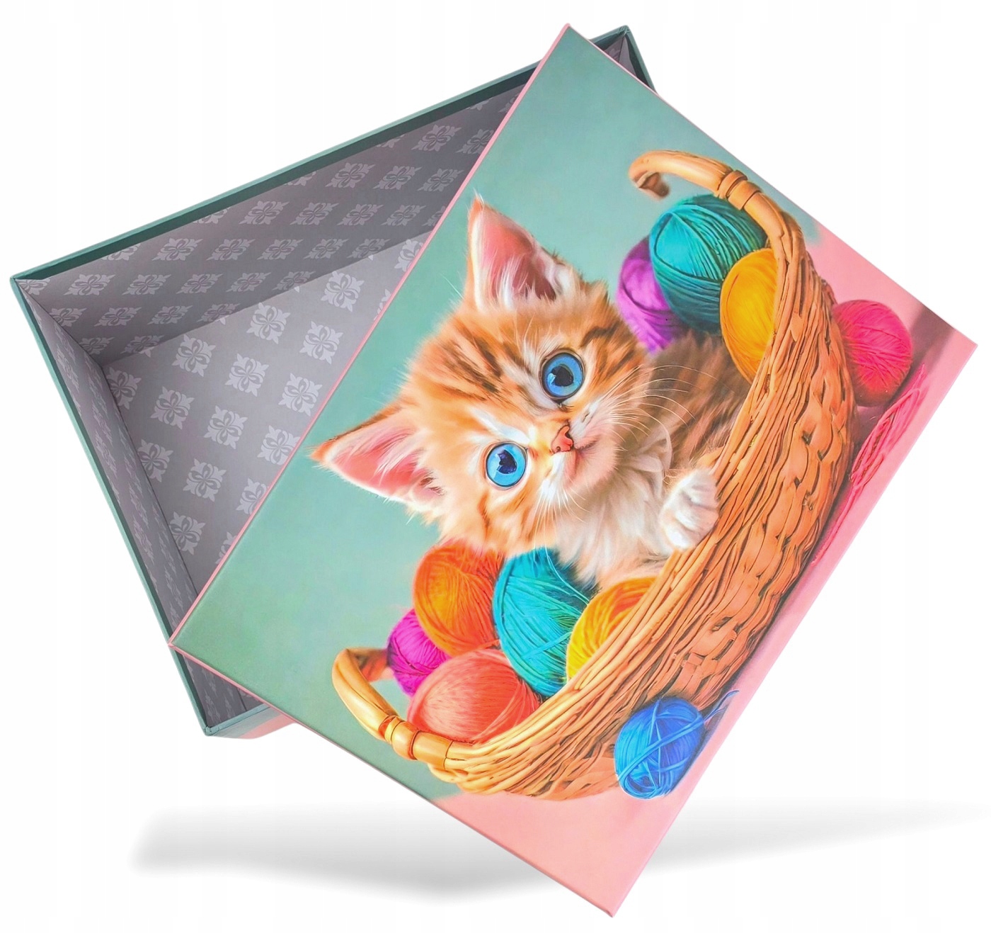 Подарункова коробка прямокутна, "Кошеня в кошику", 19*13*7,5 см, 111028611 3