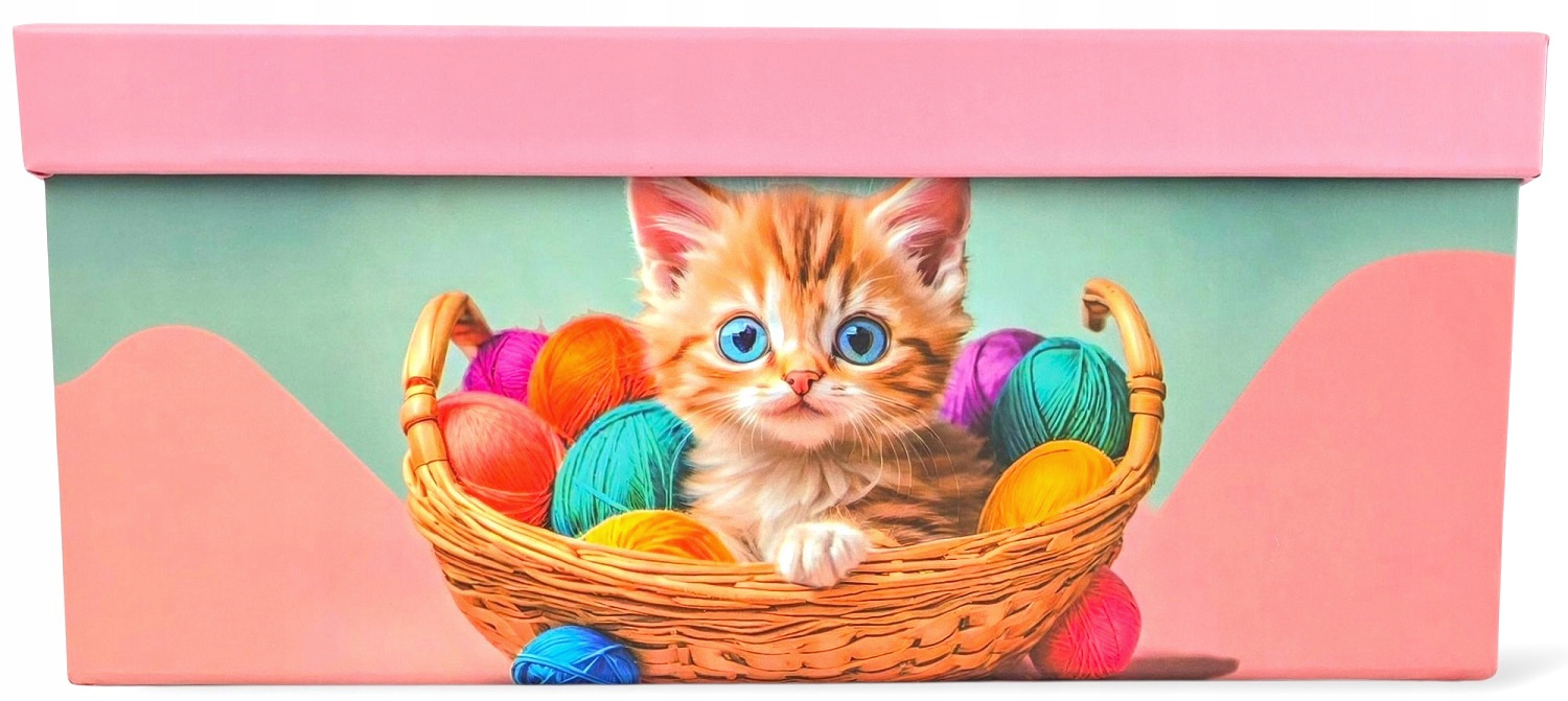 Подарункова коробка прямокутна, "Кошеня в кошику", 23*16,5*9,5 см, 111028613 2