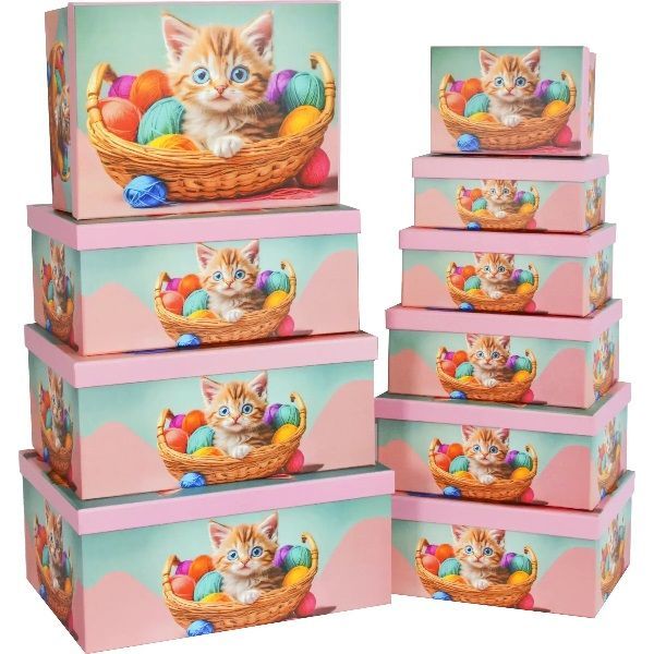 Подарункова коробка прямокутна, "Кошеня в кошику", 23*16,5*9,5 см, 111028613 4