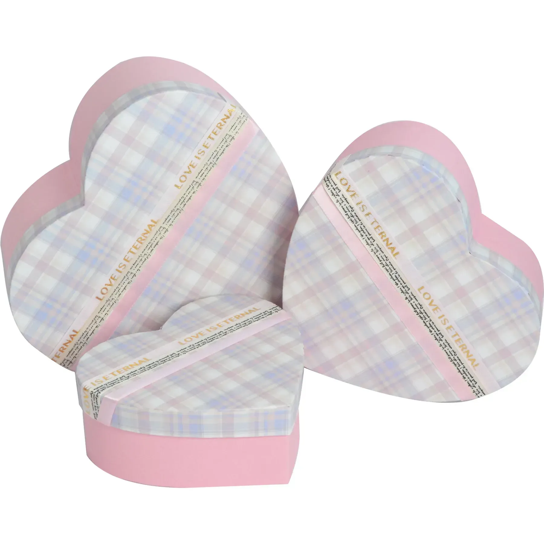 Подарункова коробка у вигляді серця, рожева клітинка, 22*20*9 cм, 340390523