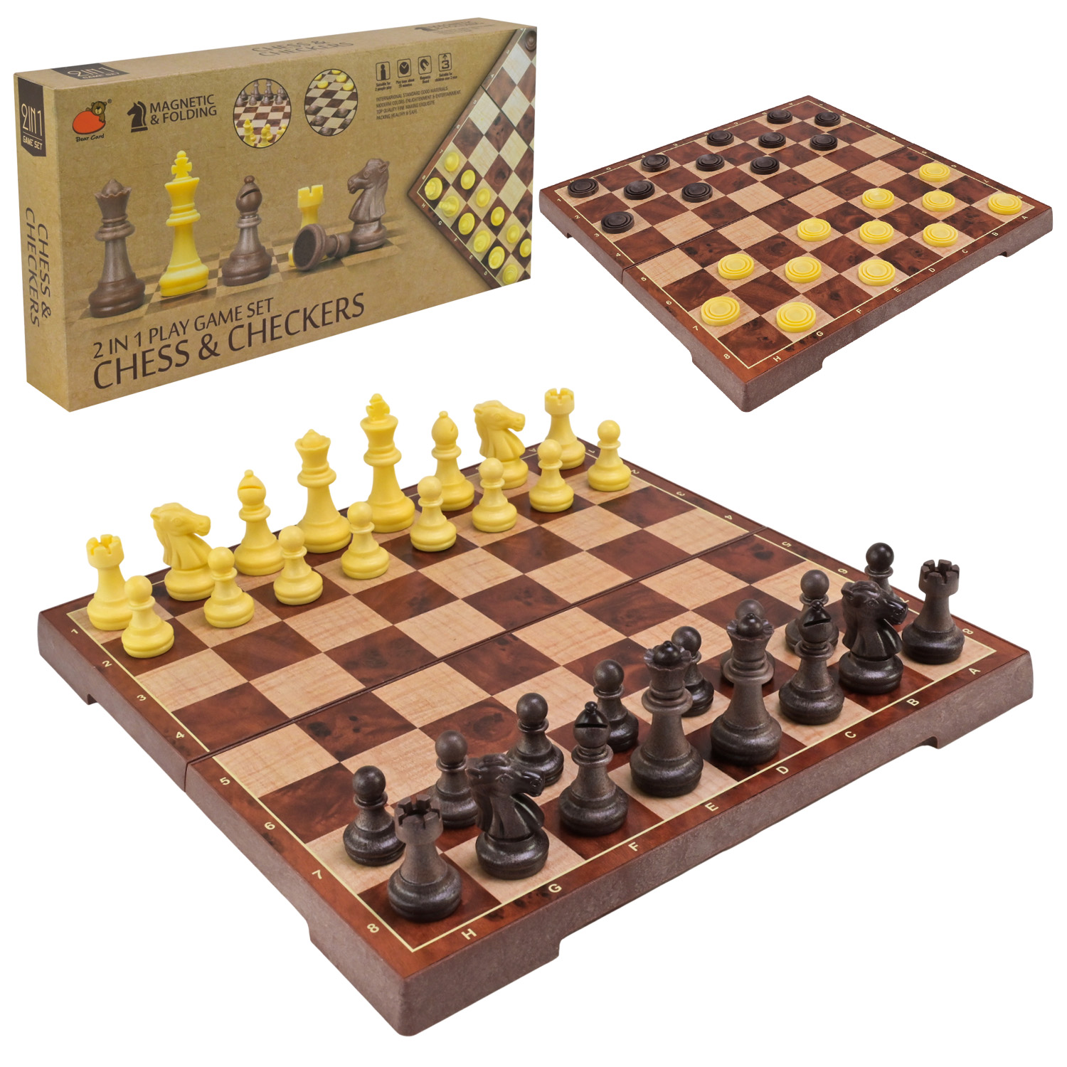 Игра настольная "Шахматы" магнитные 2 в 1 короб, 2458