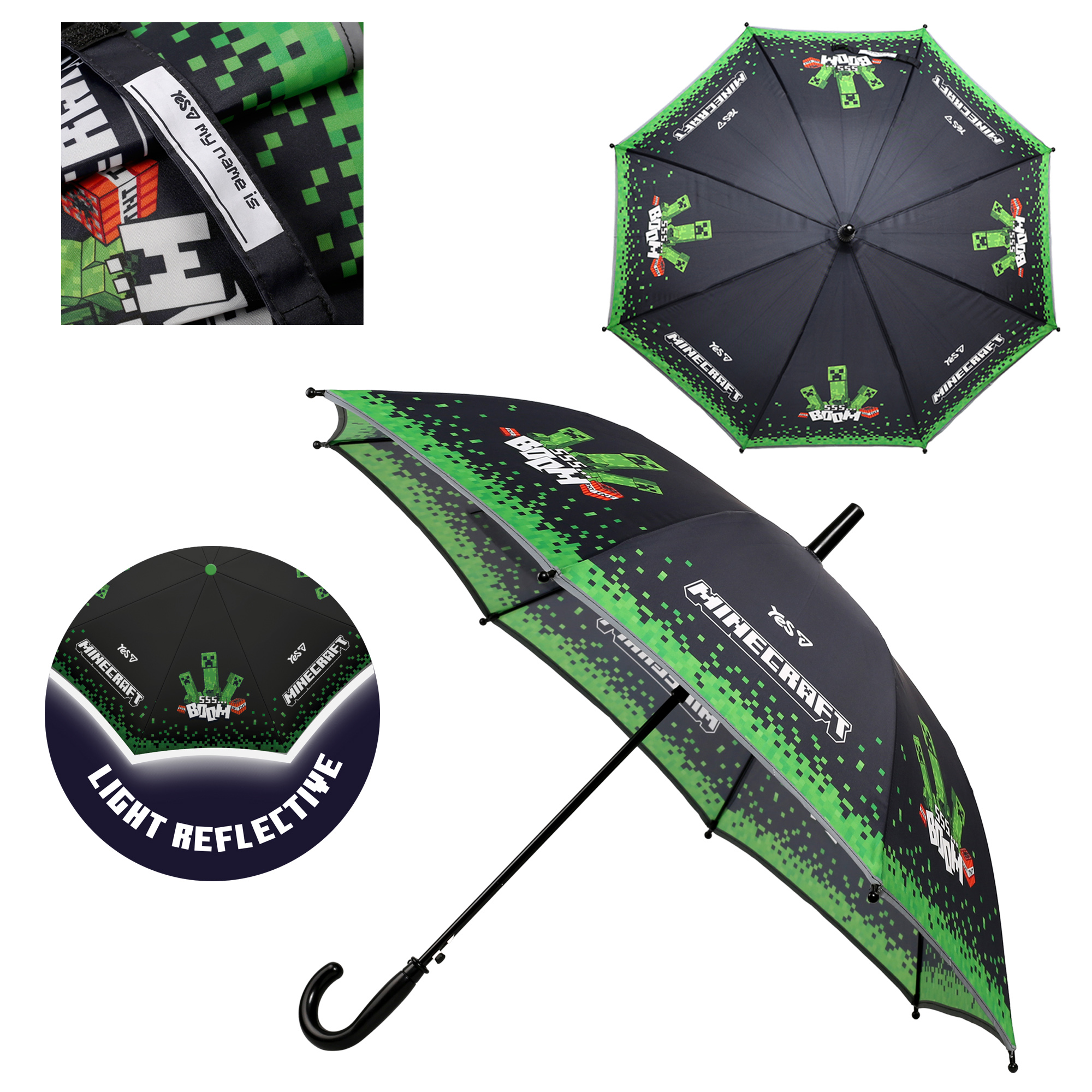 Парасоля дитяча Yes "Minecraft" зі світловідбиваючим кантом, 708487