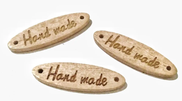 Бірки дерев`яні Hand Made, овал, 28*8 мм