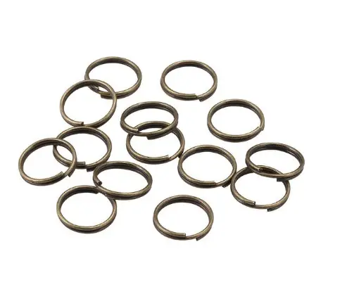 Кольца двойные, 6*6*0,5 мм, Античная бронза, 15г, Margo