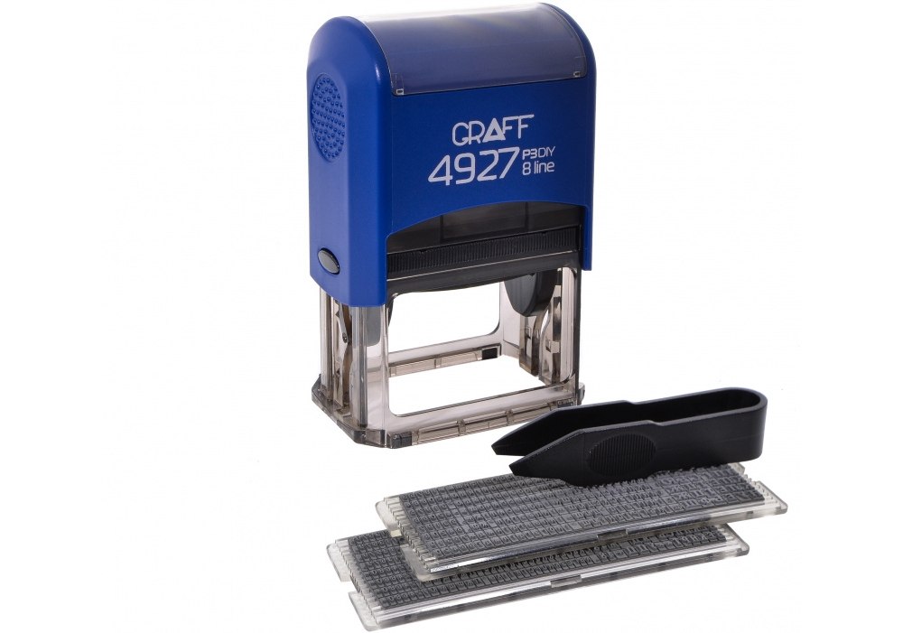 Штамп самонаборной пласт. 8-стр. 60х40 мм (2 кассы) эконом упаковка ,4927_P3