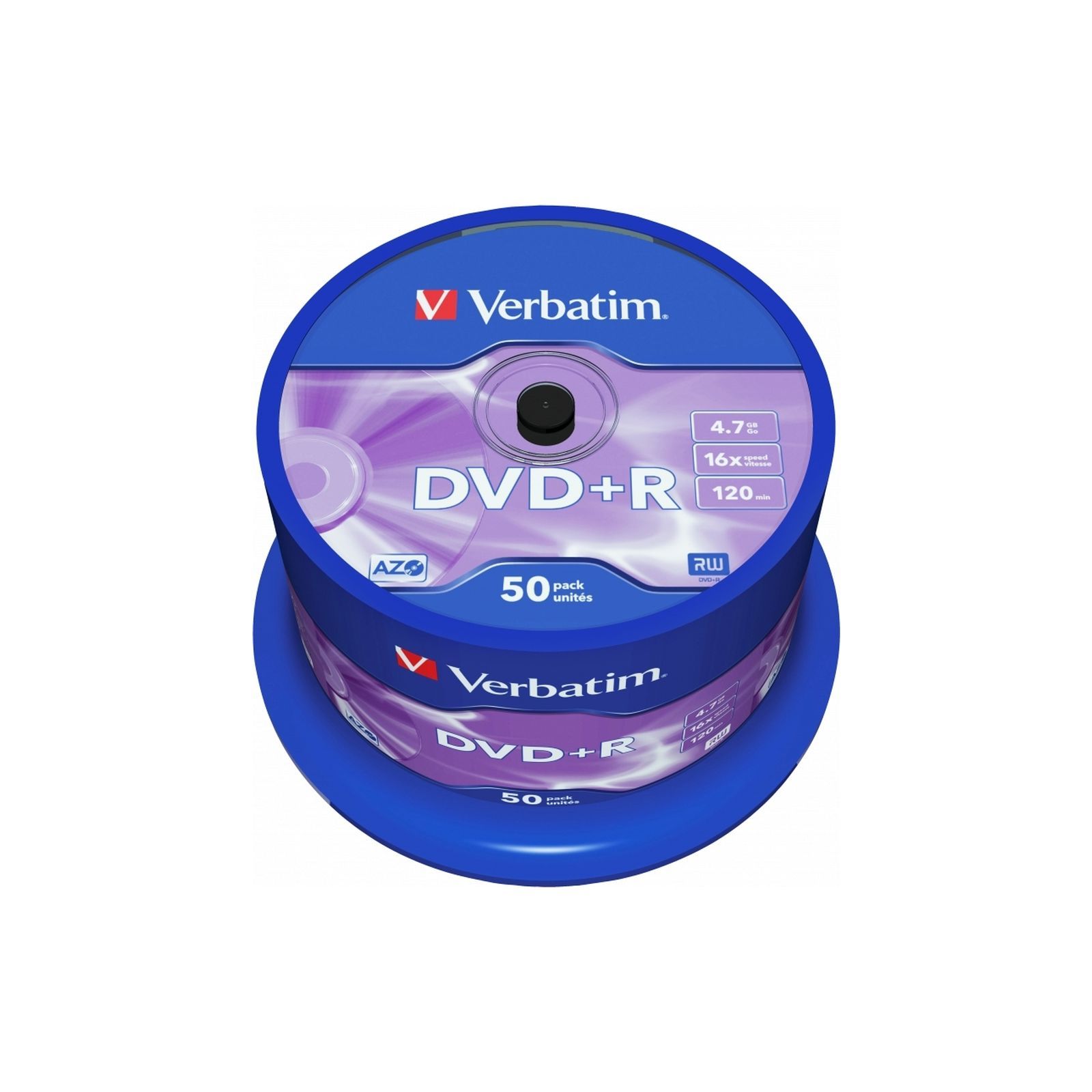 Диск DVD+R 4,7GB Verbatim 16х Cake 50 pcs 43550 (3550)