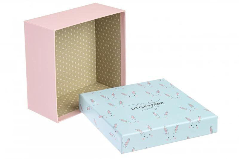 Подарункова коробка "Little rabbit" квадратна сер., HL-JKZ-54/76-1460 блакитно-рожевий 2