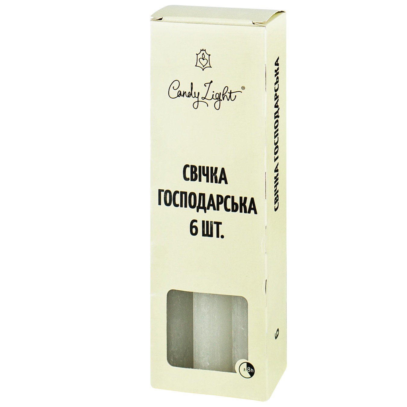 Cвечка парафиновая хозяйственная C020*18/1, 6 шт, Candy Light