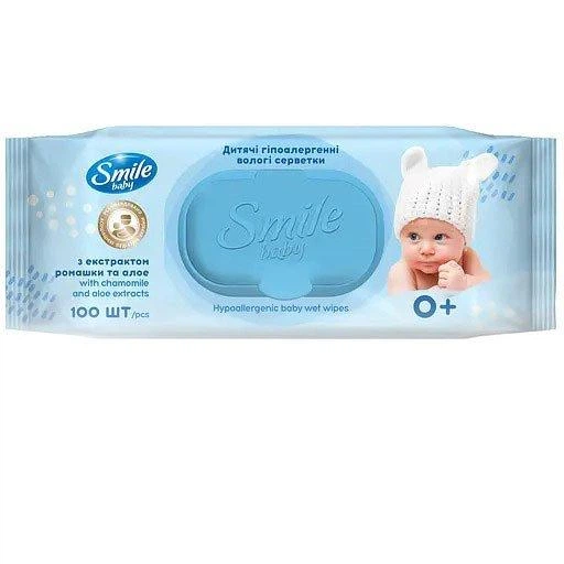 Салфетка влажная SMILE Baby АТБ 100% cotton New sticker педиатры, 44 шт., 42114120