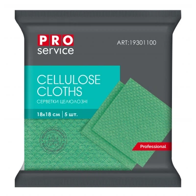 Салфетки PRO целлюлозные 18 *18, 5 шт, зеленые