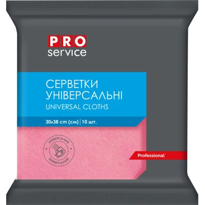 Салфетки PRO вискозные 30*38 (10 шт) розовые, 19100204