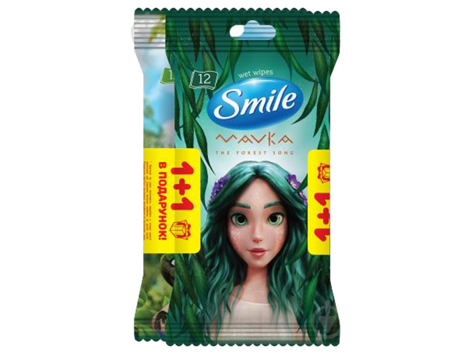 Салфетки влажные SMILE "MAVKA" MIX 12 шт, еврослот (54 шт/ящ) 42139186