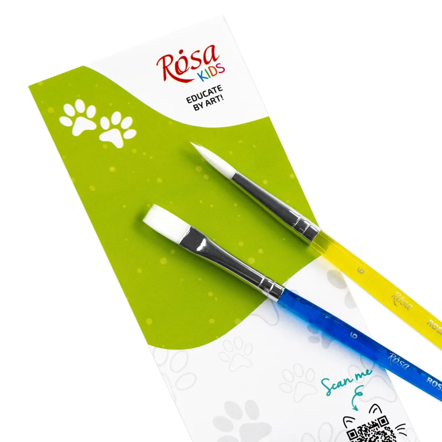 Набор кистей 2, синтетика, 2шт: круглая (№6), плоская (№6), ROSA Kids 3