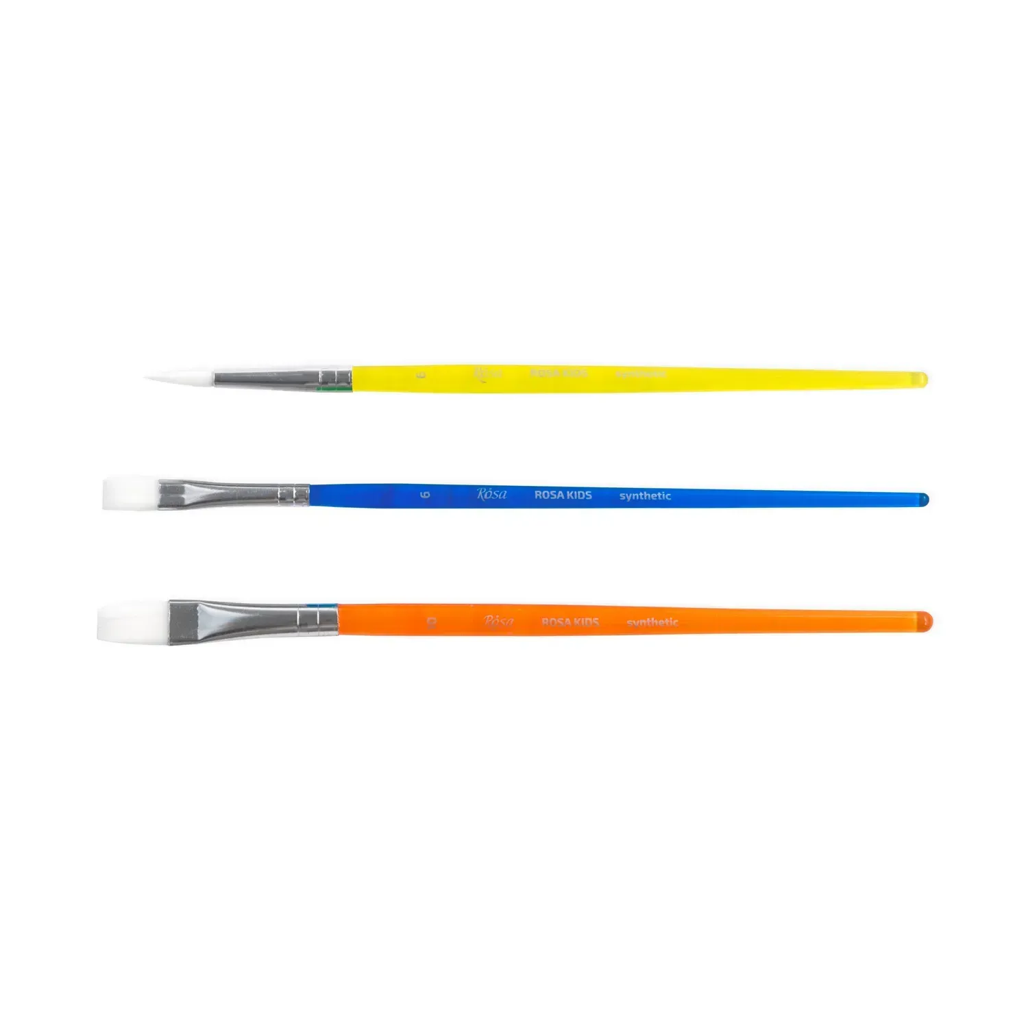 Набор кистей 4, синтетика, 3шт: круглая (№6), плоская (№6,10), ROSA Kids 1