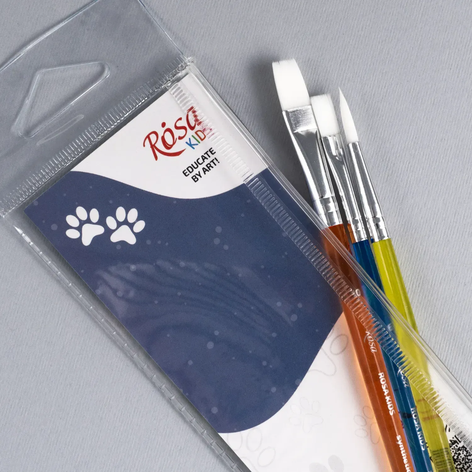 Набор кистей 4, синтетика, 3шт: круглая (№6), плоская (№6,10), ROSA Kids 3