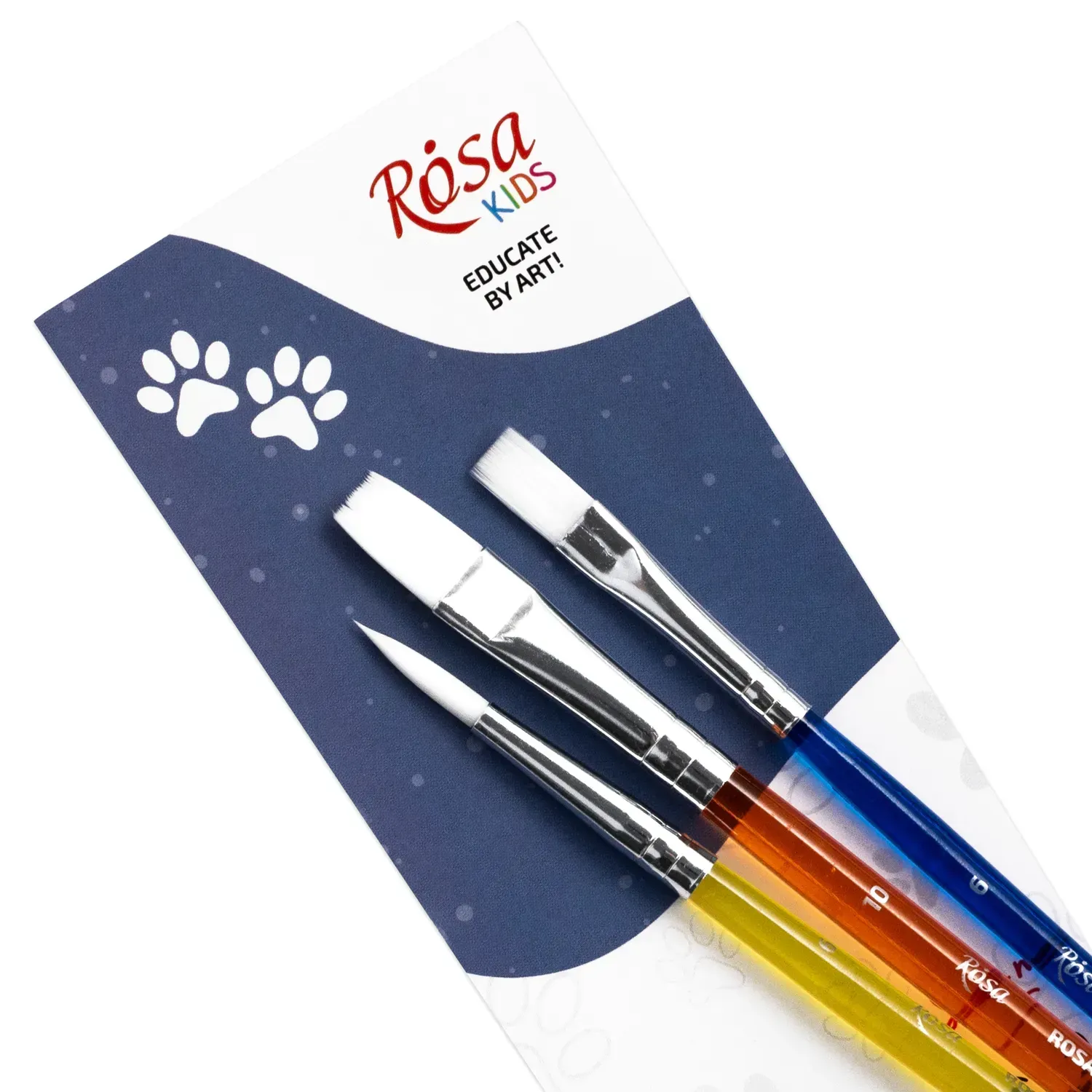 Набор кистей 4, синтетика, 3шт: круглая (№6), плоская (№6,10), ROSA Kids 4