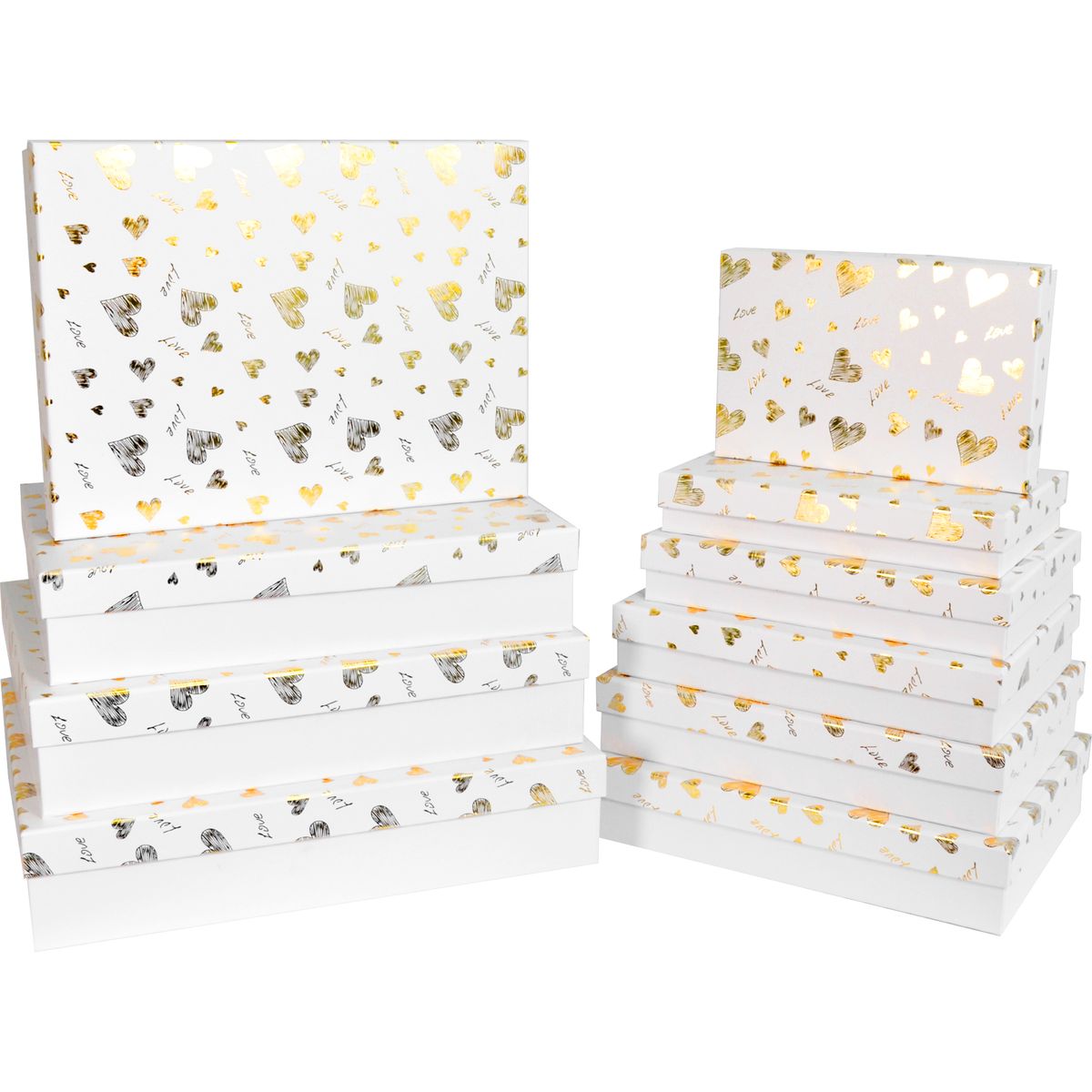 Подарункова коробка прямокутна, "Love", біла, 30*20*5,5 см, 1910280502