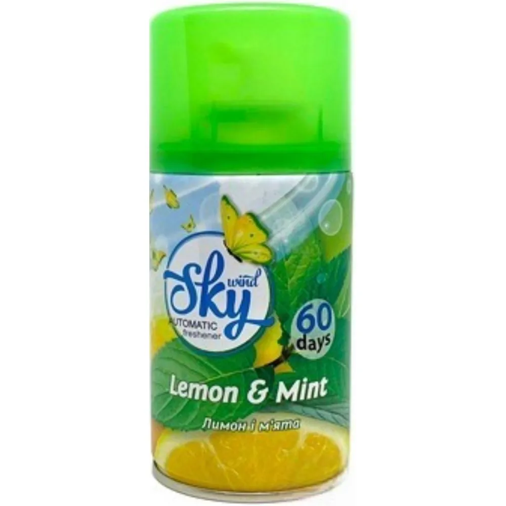 Освіжувач повітря PRO "SKY wind" Лимон і м`ята  (змінний балон) 260мл (20 шт/ящ), 25486810