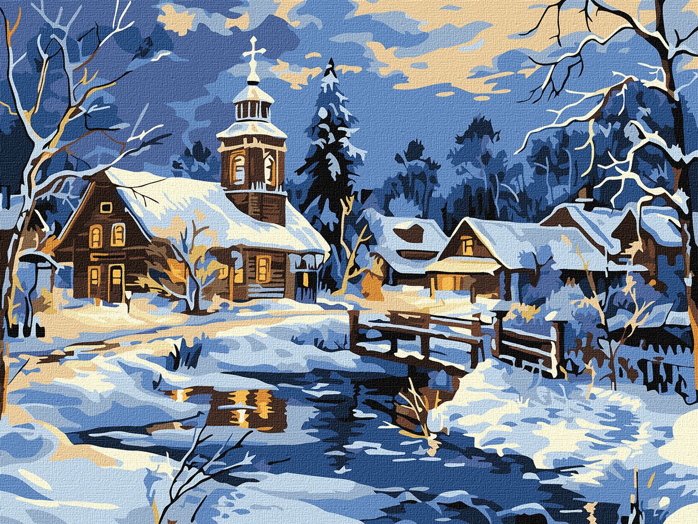 Набор для росписи по номерам 30*40 см "Спокойствие над рекой", KHO6425, ТМ "Ideyka"