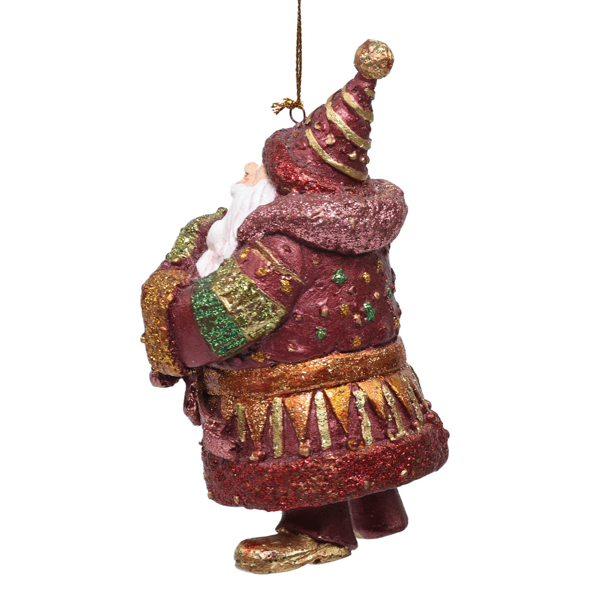 Подвеска новогодняя Фигурка Санта с веночком 13 см красно-оранжевый, 43972 ТМ "Floristik" 2