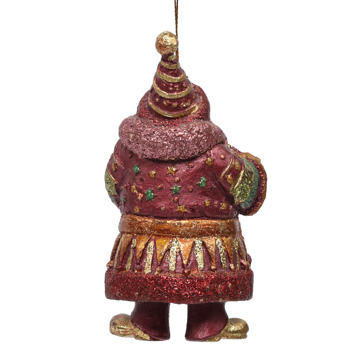 Подвеска новогодняя Фигурка Санта с веночком 13 см красно-оранжевый, 43972 ТМ "Floristik" 3