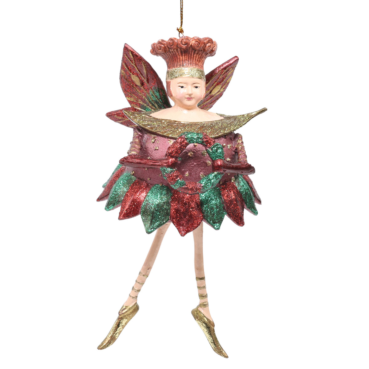 Подвеска новогодняя Фигурка Фея летающая 16,5 см зелёная, 43966 ТМ "Floristik"