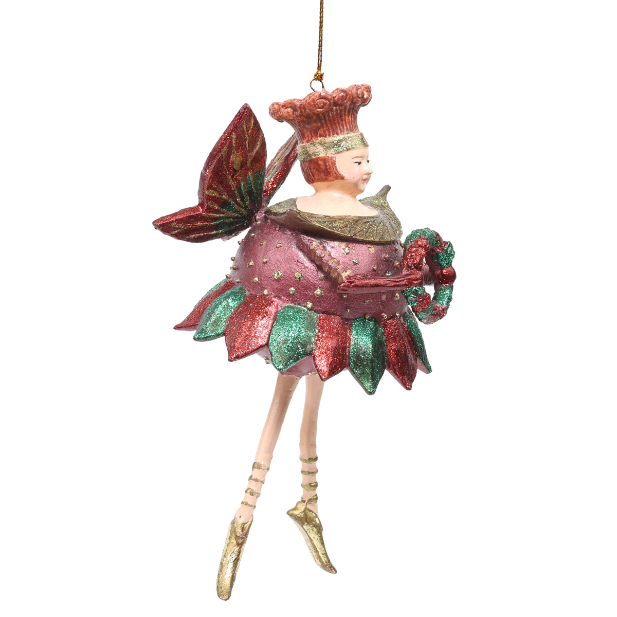 Подвеска новогодняя Фигурка Фея летающая 16,5 см зелёная, 43966 ТМ "Floristik" 1