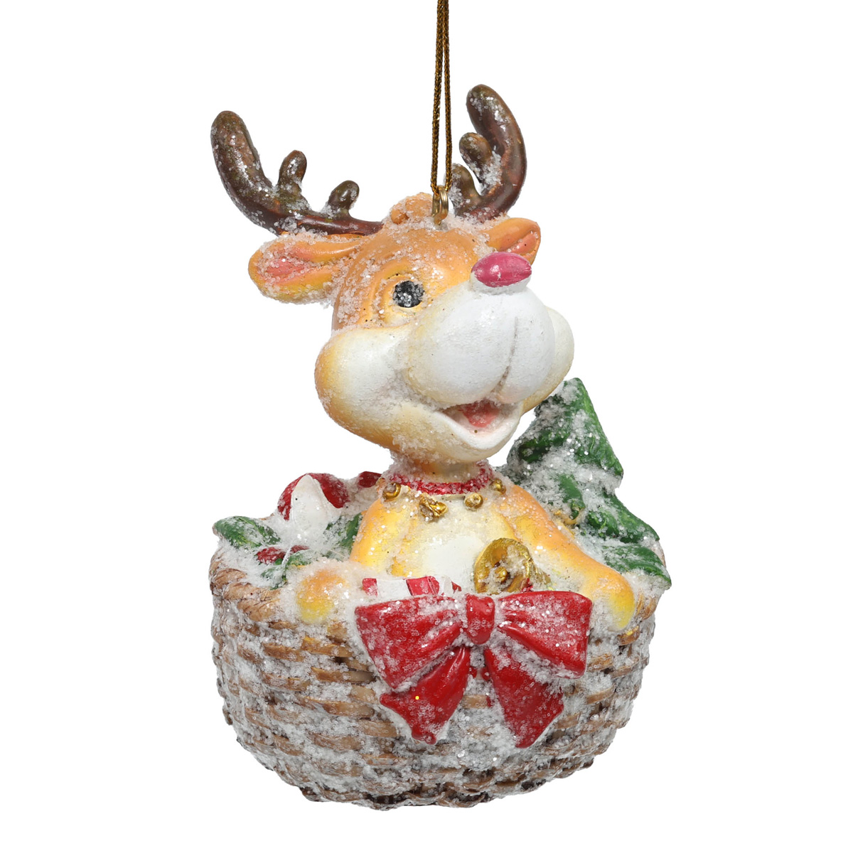 Підвіска новорічна полірезінова Сова/оленя 10,5 см (2 види в асорт.), 9766334 ТМ "A&G" 2