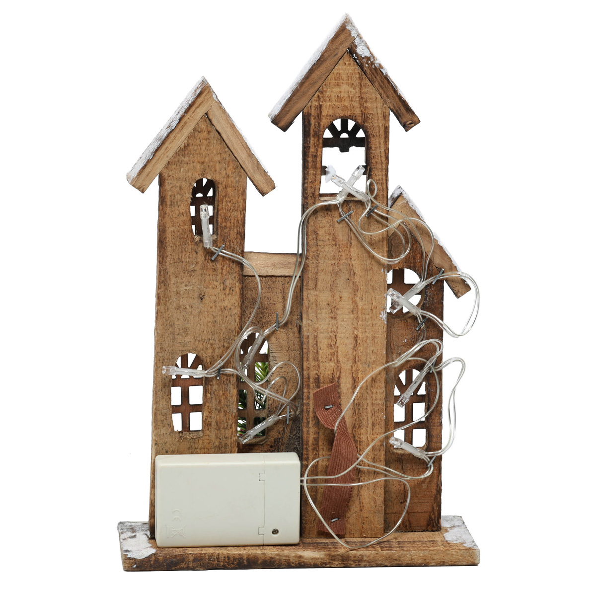 Декор новогодний деревянный плоский Зимний город с LED 20*  h=31 см, 56099 Lang 2