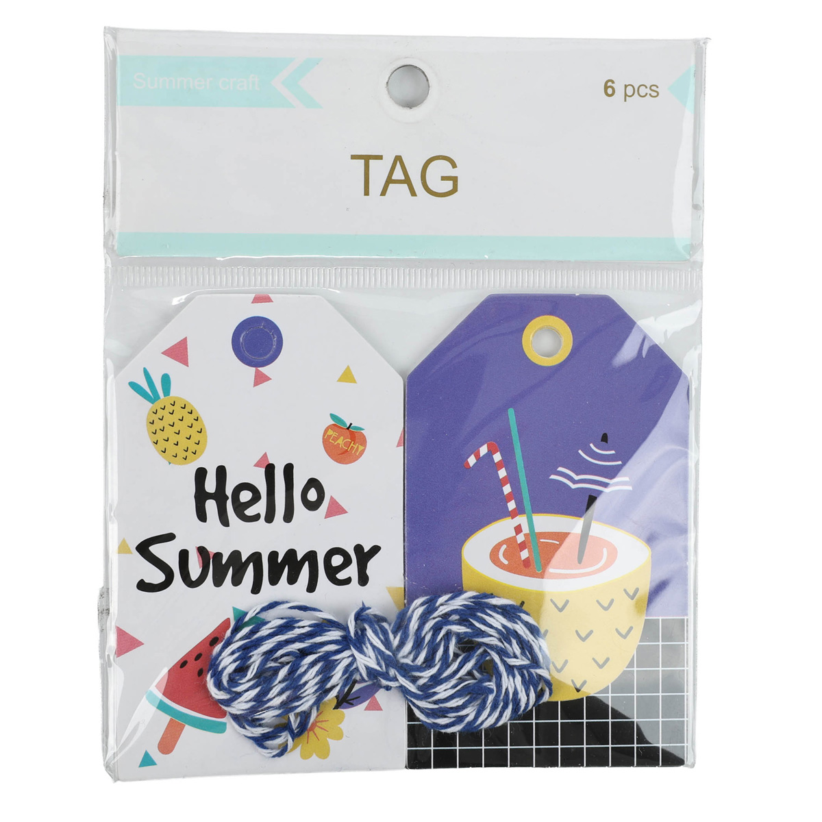 Набор тегов бумажных "Hello Summer" (6 шт.), 119000040 1