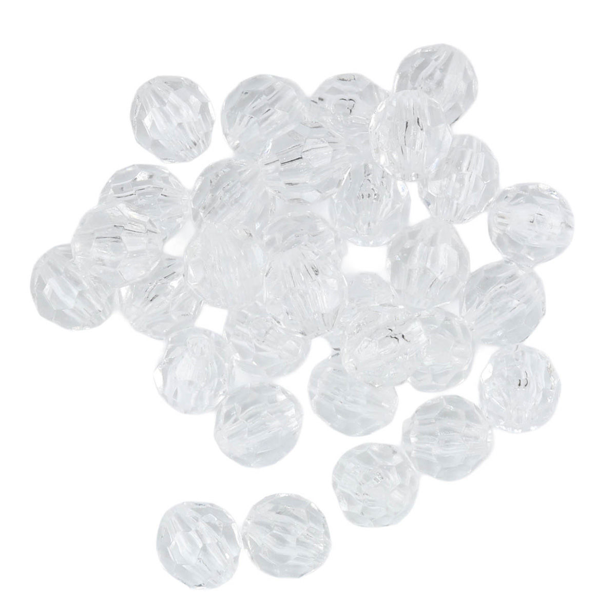 Намистини акрилові прозорі Ball-3AA001-D1, 8 мм, 8 грам, A01-кришталевий