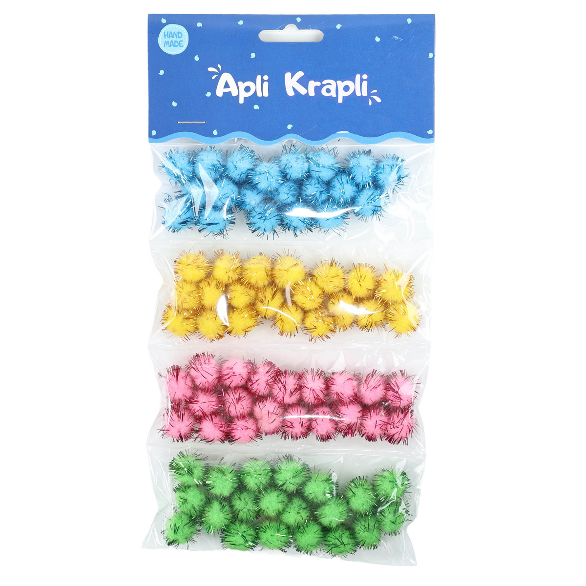 Набор помпонов с люрексом, 4 цвета, 52536318.