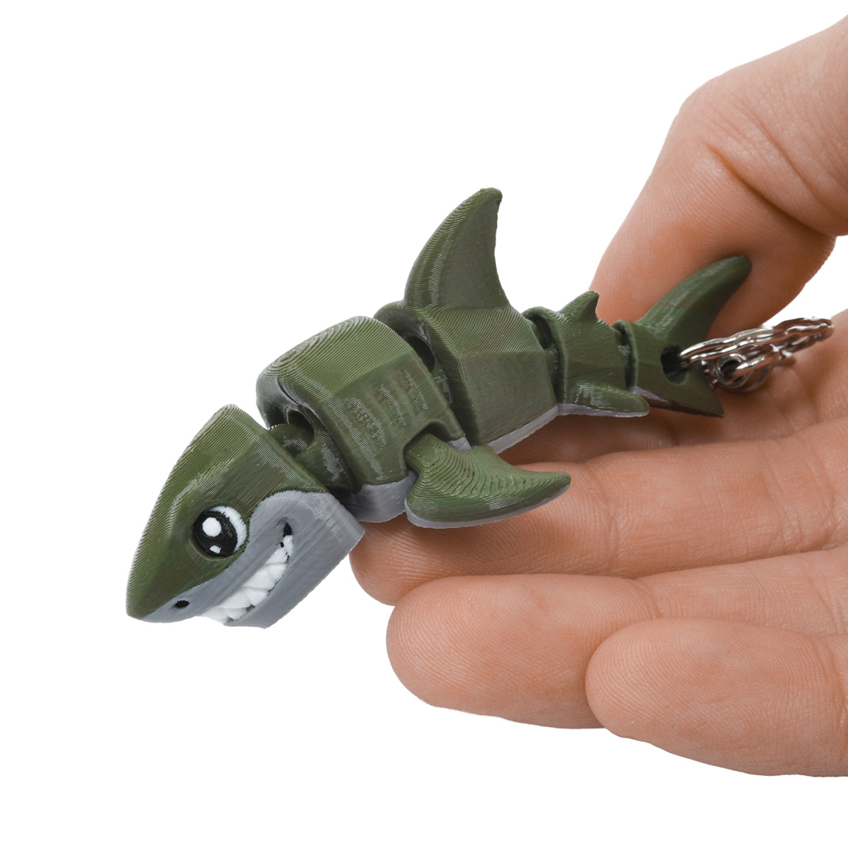 Кінематичний 3D брелок Акула зелена 1