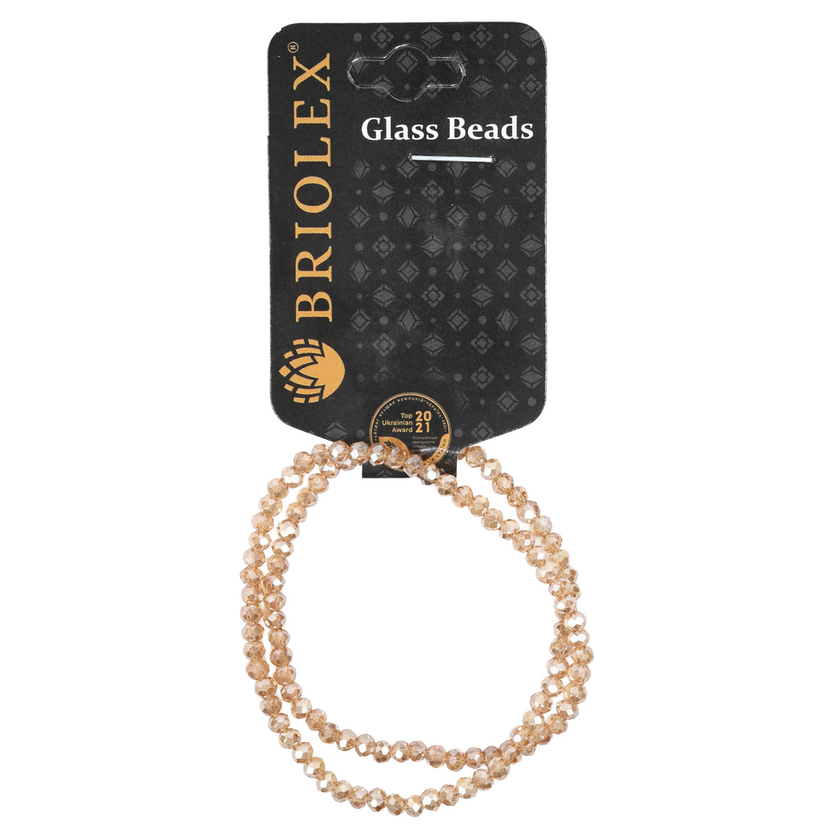 Бусины стеклянные граненные A040-Rondelle-100-D1, 3 мм, 1 нить, C001-Golden Amber on Crystal