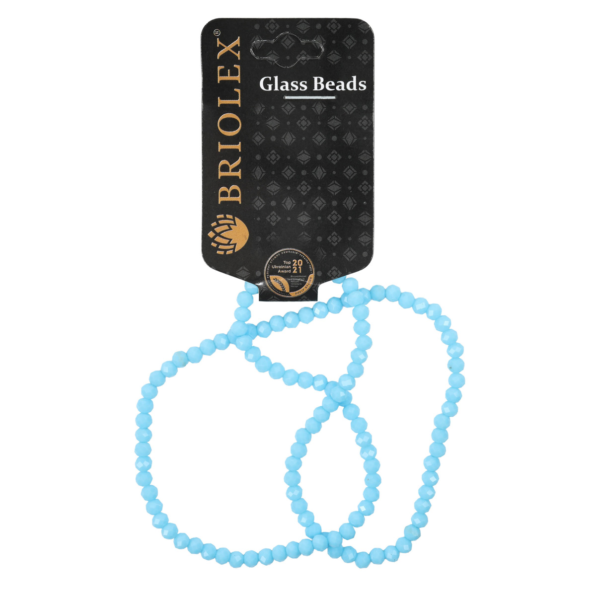 Бусины стеклянные граненные A040-Rondelle-100-D1, 4 мм, 1 нить, A479-Sky Blue Opaque