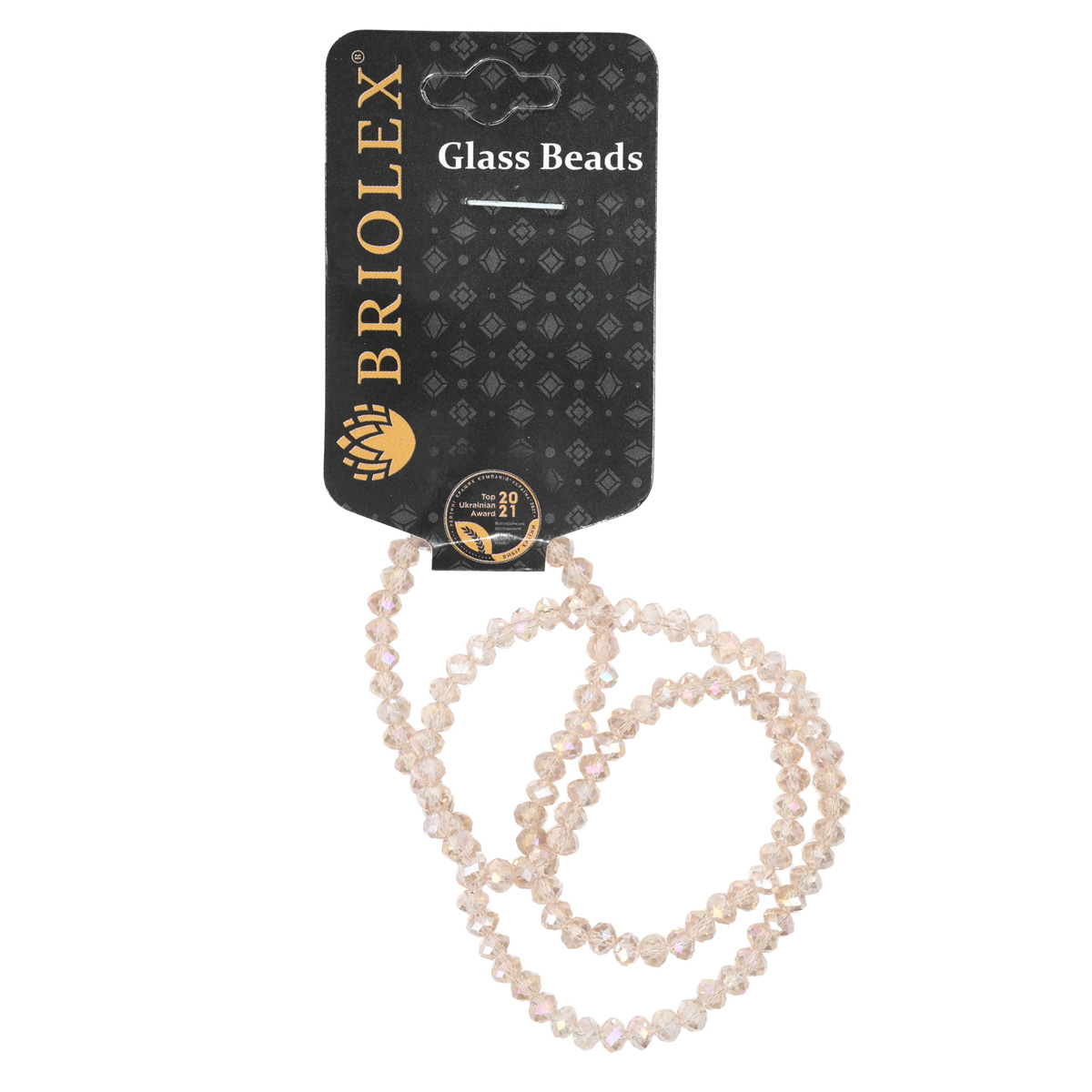 Бусины стеклянные граненные A040-Rondelle-100-D1, 4 мм, 1 нить, B004-Light Silk AB