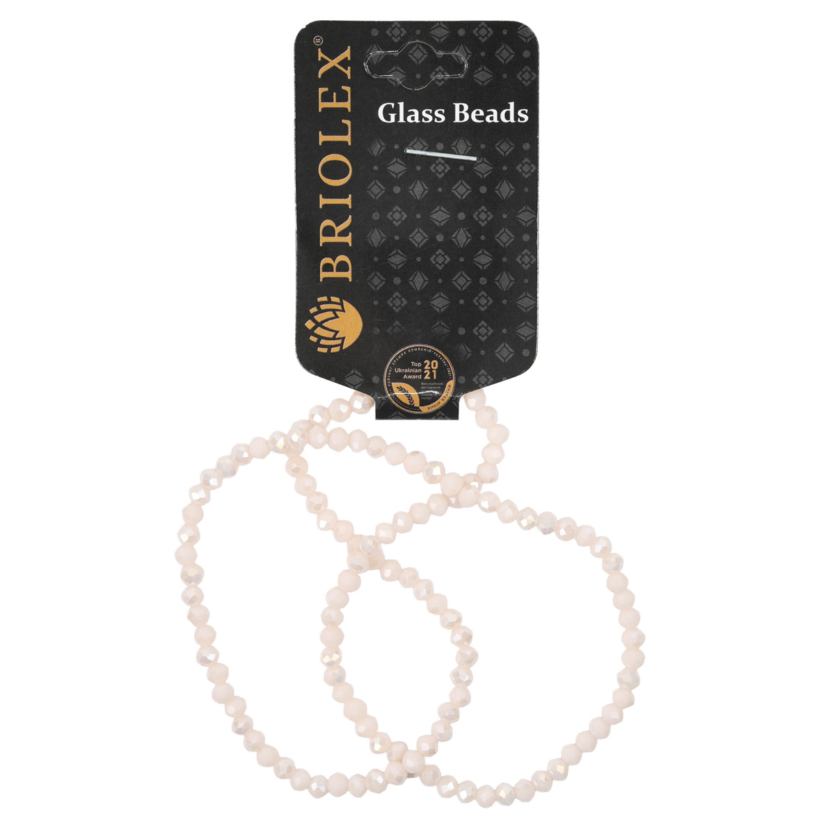 Бусины стеклянные граненные A040-Rondelle-100-D1, 4 мм, 1 нить, B404-Light Cream Opaque AB