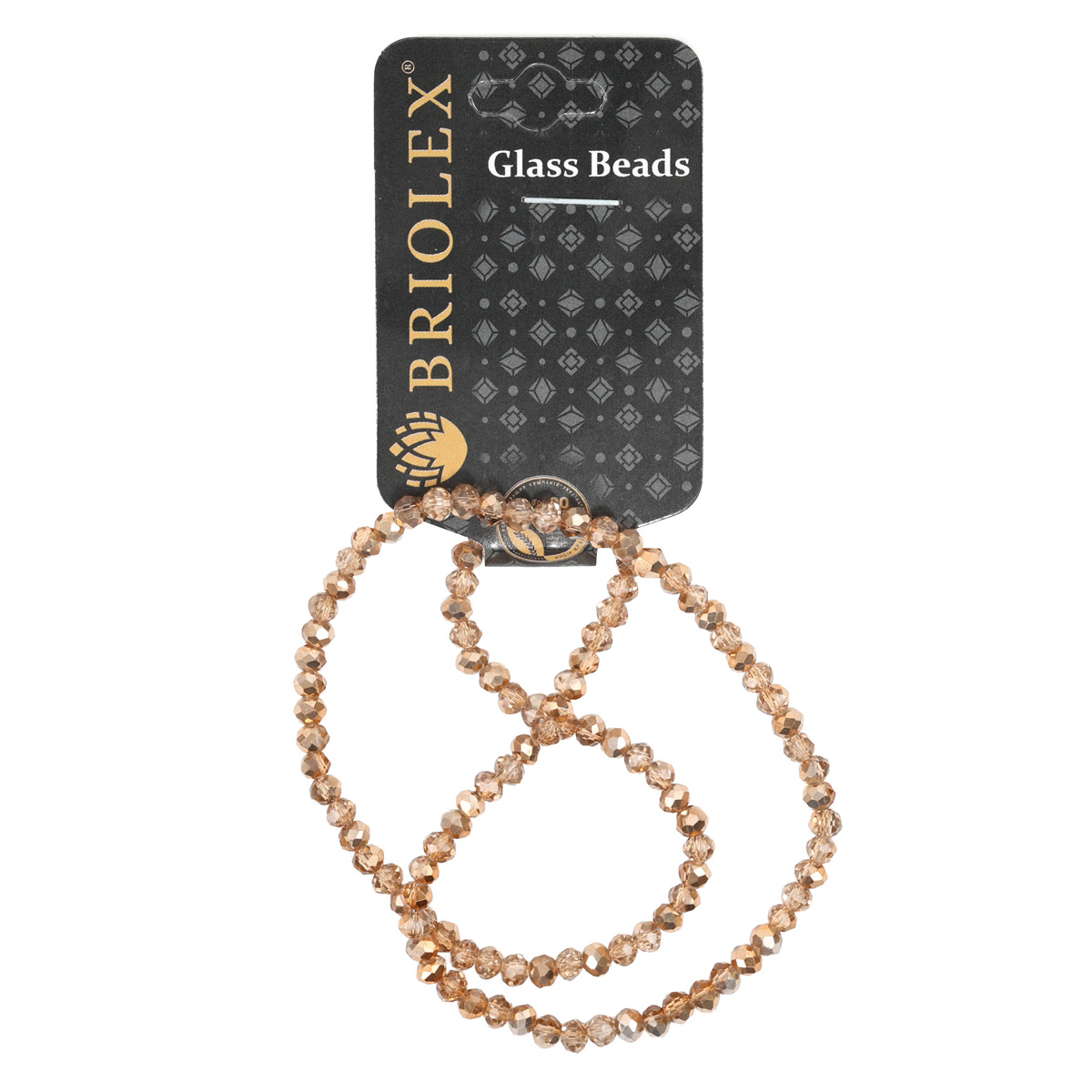 Бусины стеклянные граненные A040-Rondelle-100-D1, 4 мм, 1 нить, E001-Gray Champagne on Crystal