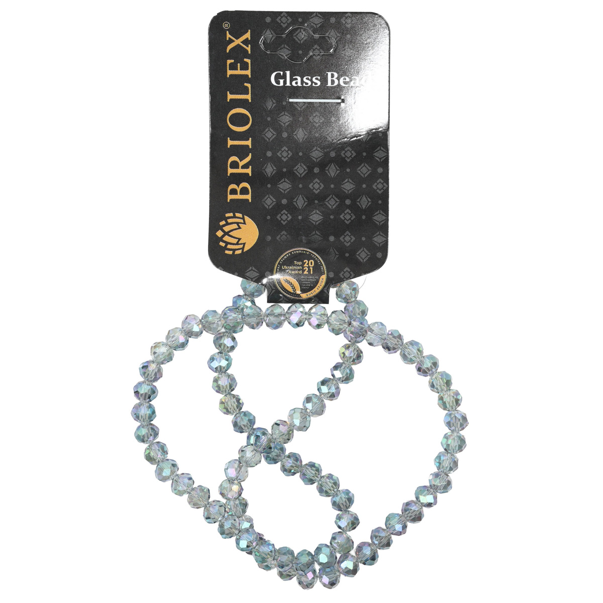 Бусины стеклянные граненные A040-Rondelle-100-D1, 6 мм, 1 нить, K001-Green Emerald on Crystal