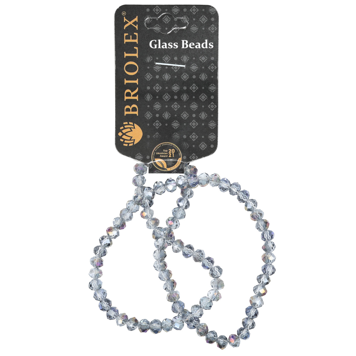 Бусины стеклянные граненные A040-Rondelle-100-D1, 6 мм, 1 нить, L002-Purple Amethyst on Crystal