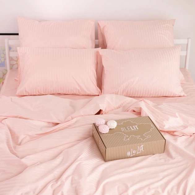 Постельное белье LeLIT, Сатин, Персиковый, Евро, SS-3029 (50/70) 7